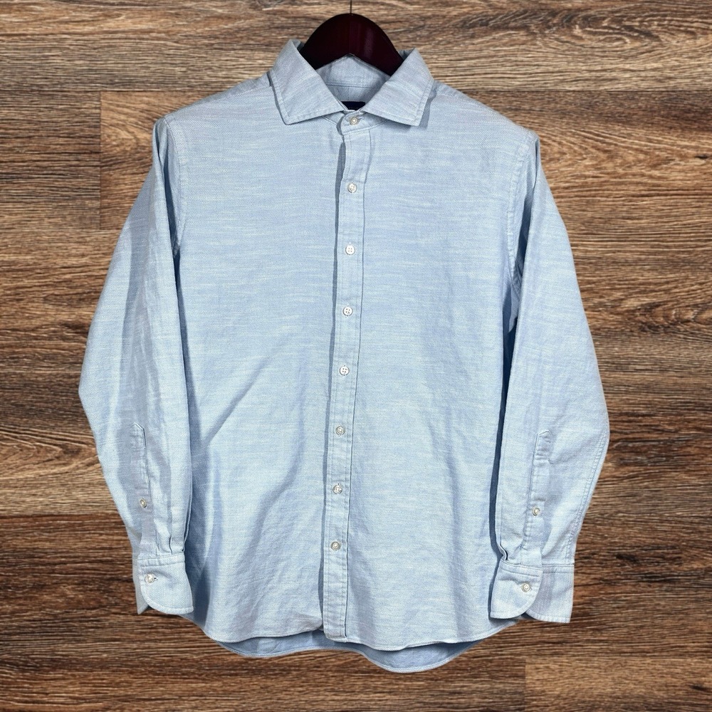 Proper Cloth Oxford Dress Shirt Mens L Light Blue Cotton Long Sleeve Button-up